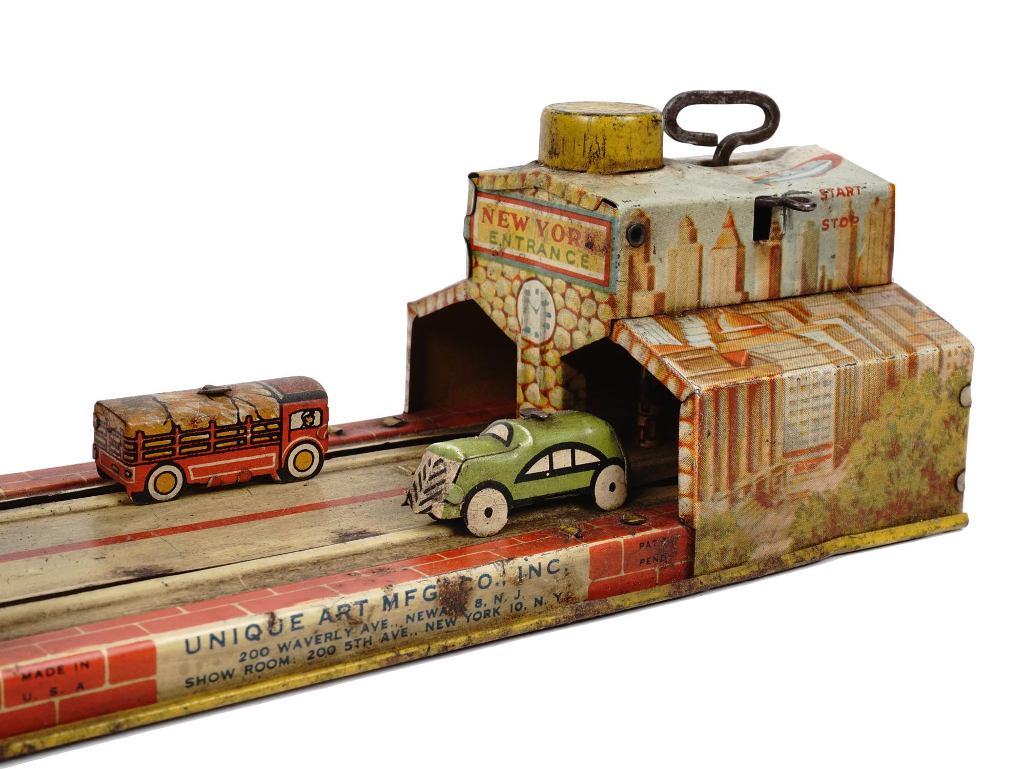 1930 TIN LITHO TOY LINCOLN TUNNEL UNIQUE ART MFG PIC-4